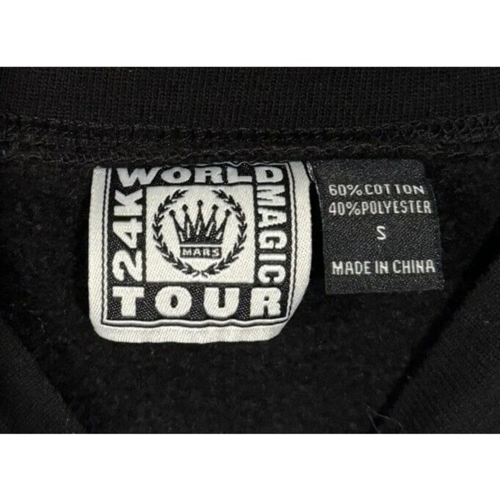 Bruno Mars 24K Magic World Tour OFFICIAL Crewneck Sweatshirt Sweater Black Sz S